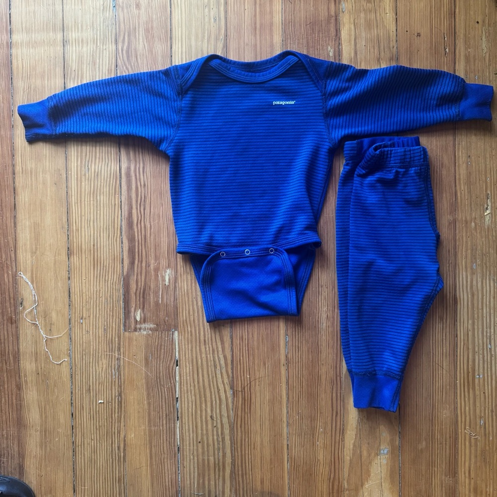 Patagonia Blue Baby Outfit - 6 Month